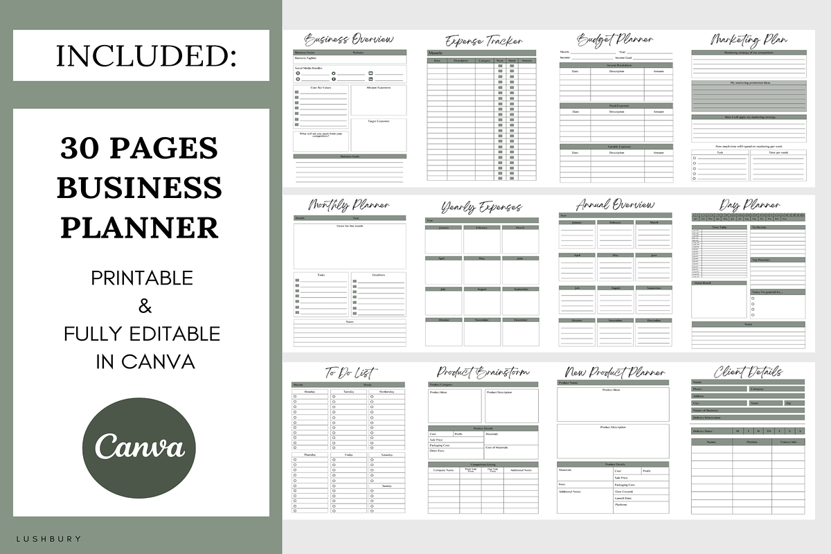 100 Ebook Lead Magnet Template Canva, a Magazine Template by LushBury (Photo 4 of 7)