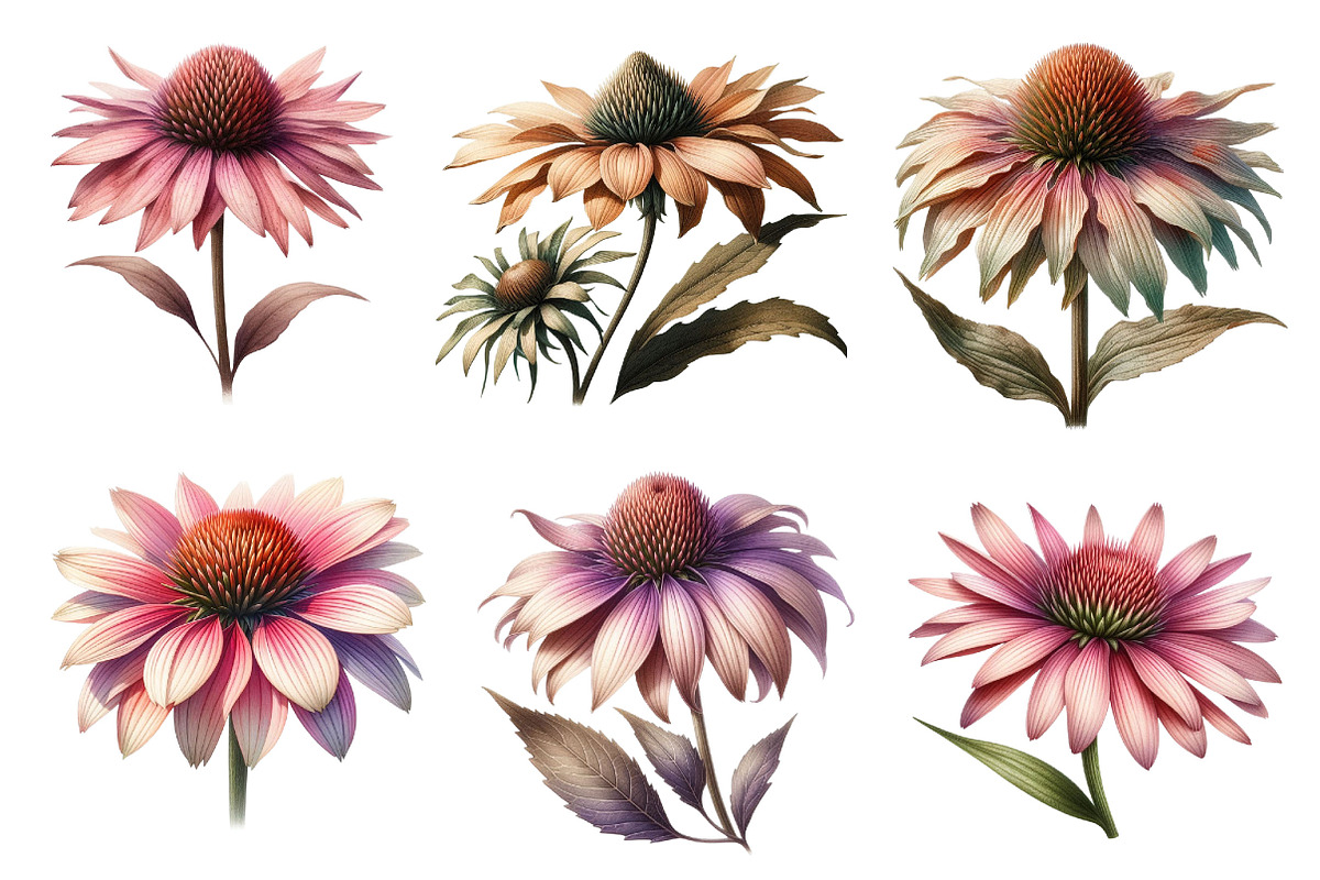 Watercolor Coneflower PNG Clipart, a Graphic by CitraGraphics (Photo 4 of 4)