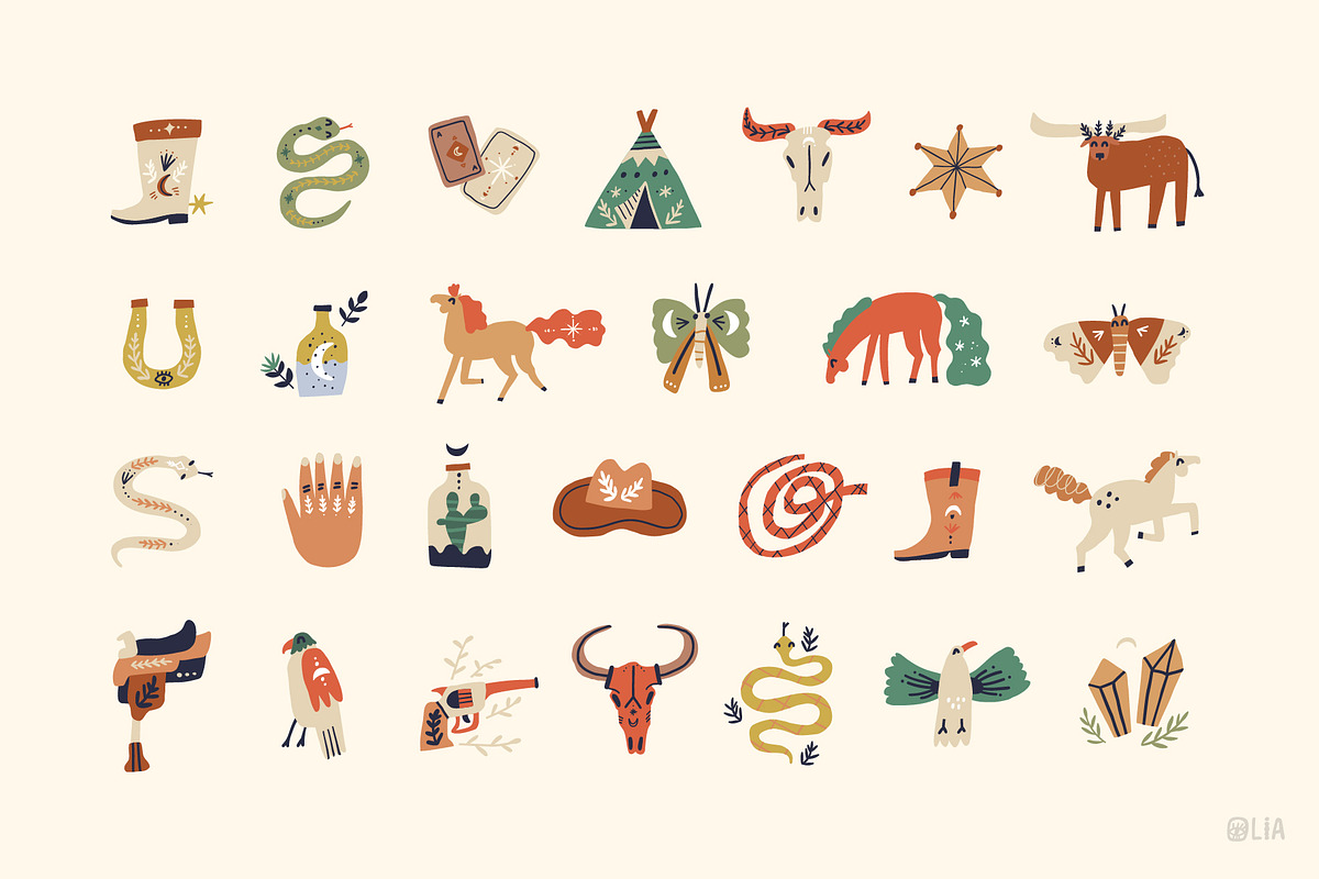 Rancho Elements + clipart, an Animal Illustration by Olia (Photo 2 of 12)
