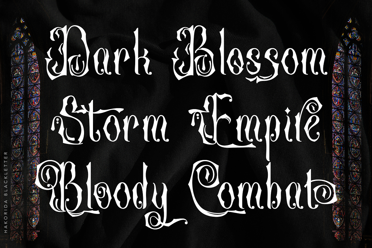 Hakorida - Blackletter Font, a Blackletter Font by madeDeduk (Photo 9 of 10)