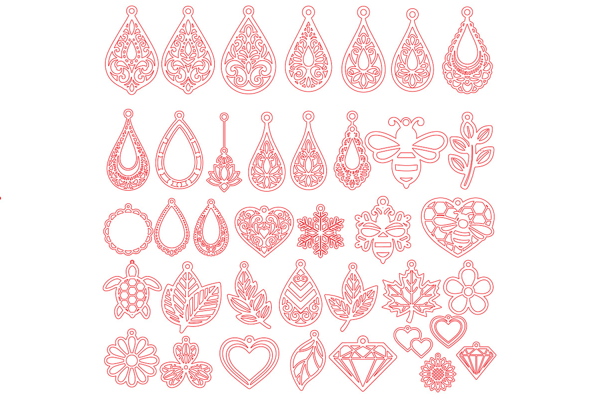 Earring SVG Laser Cut Bundle, an Object Graphic by DreamCafeArt (Photo 4 of 4)