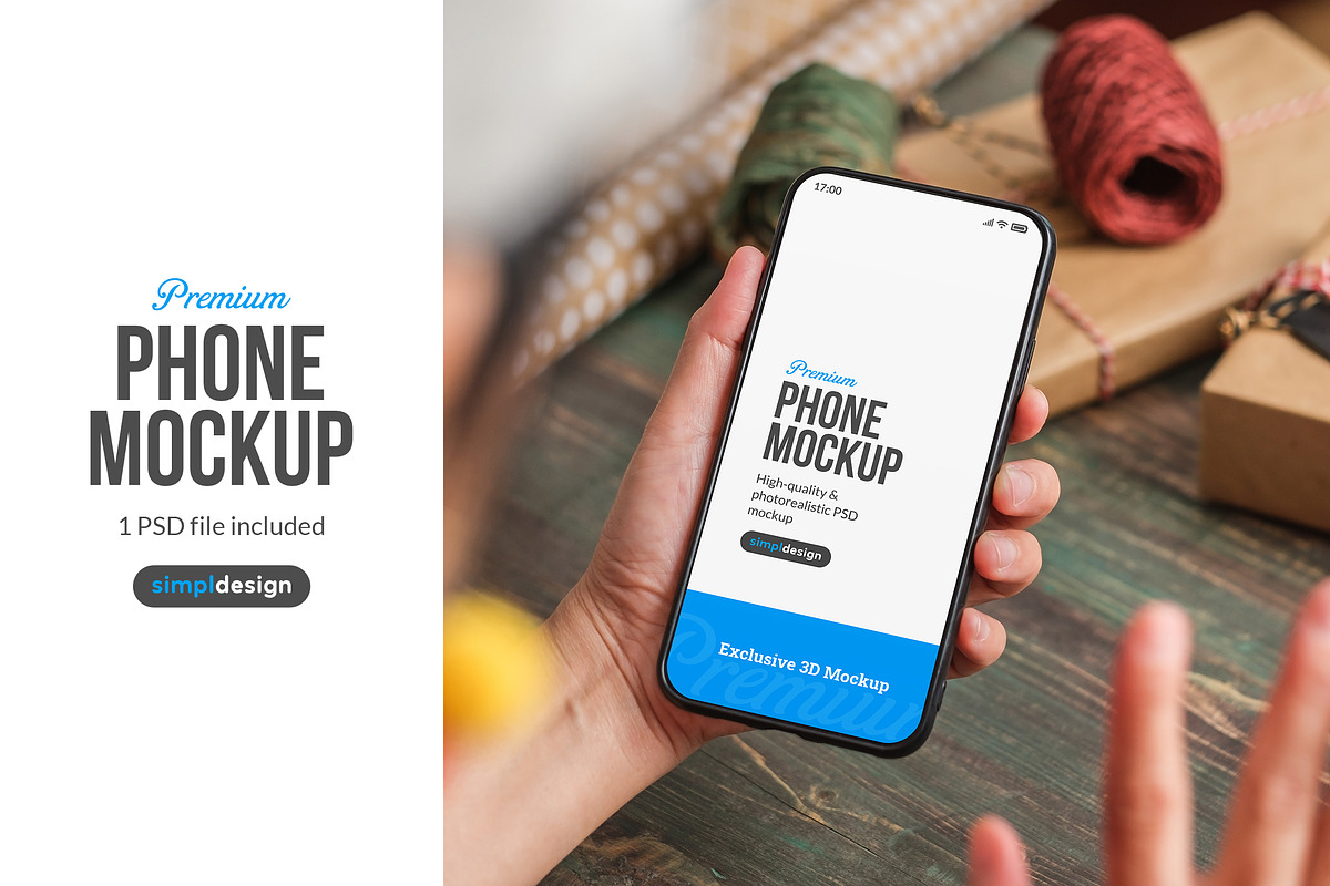 Smartphone Mockup Holiday Gifts, an Android Mockup by SimplDesign (Photo 1 of 2)