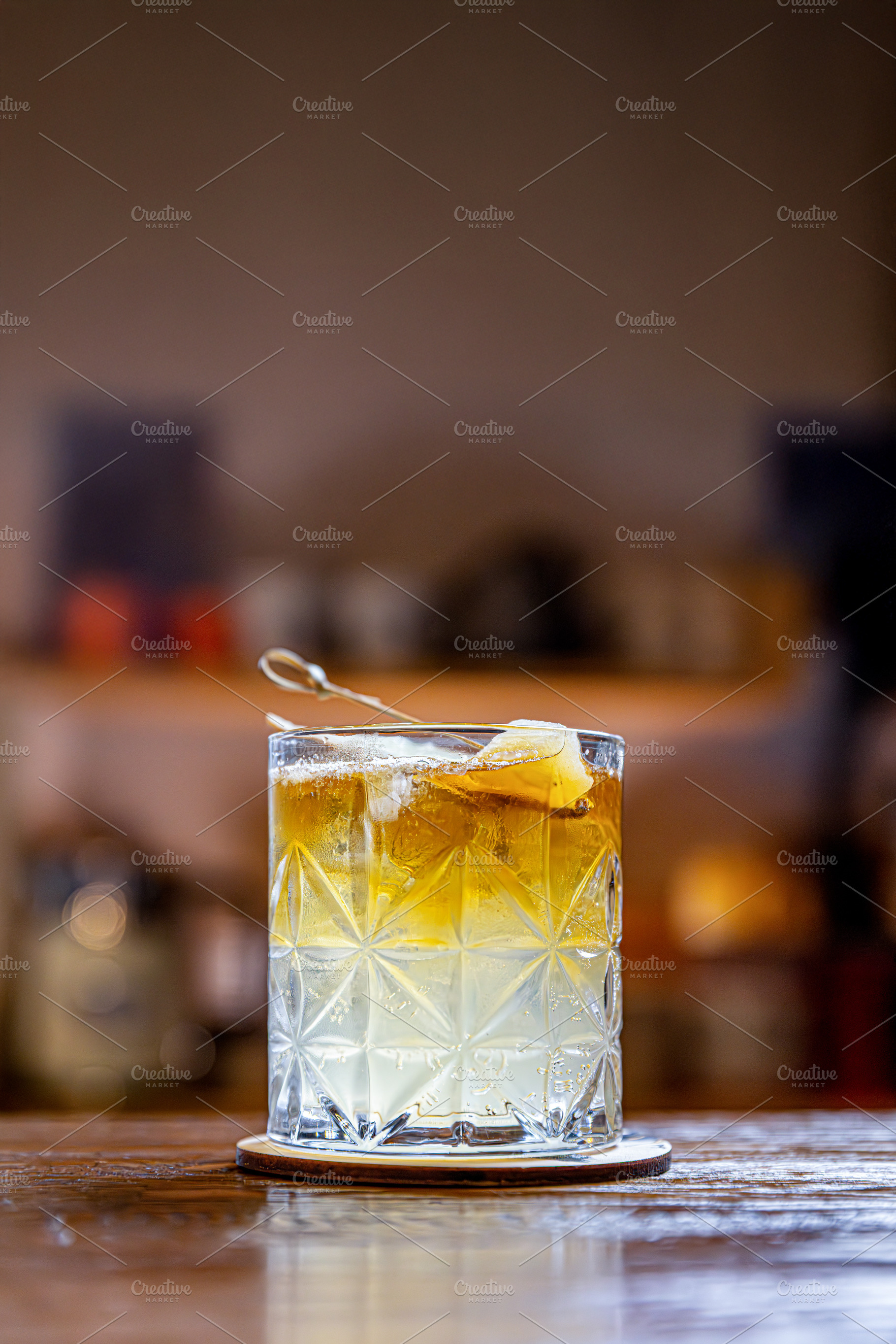 Old fashioned cocktail, a Photo by Grafvision photography