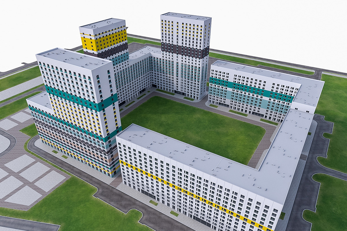 Residential Complex Buildings, an Architecture 3D Model by 3DNUTS (Photo 1 of 12)