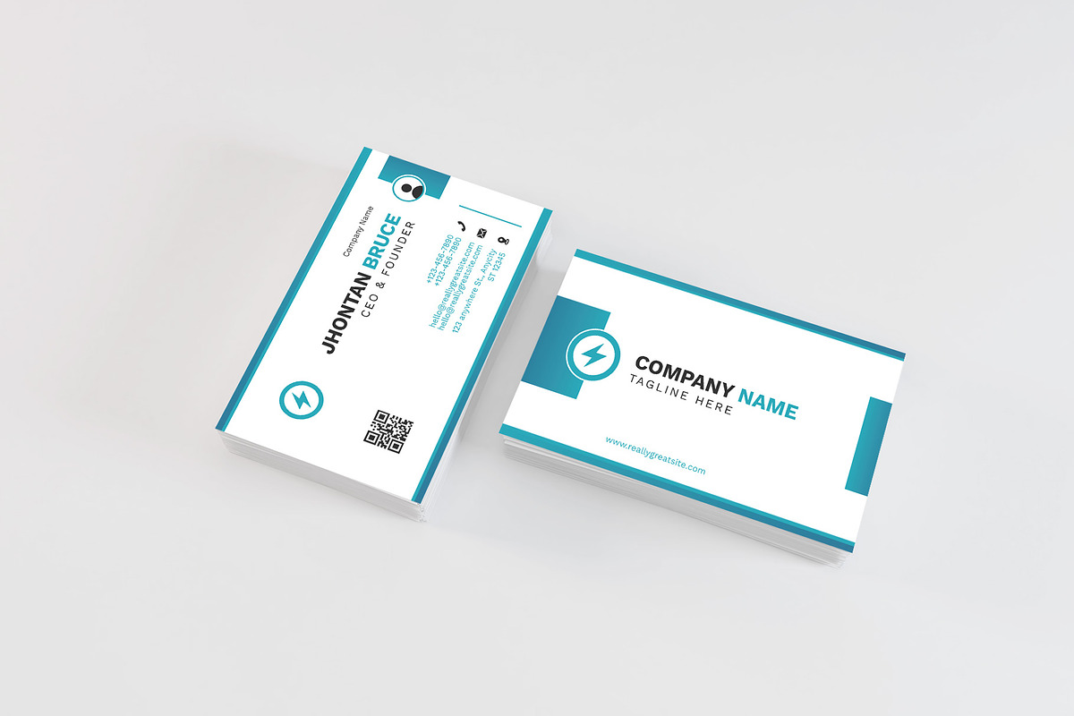 Teal Modern Business Card Template, a Business Card Template by Artnivora.Std