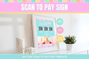 Scan To Pay Sign Template, a Poster Template by SunshineStudioBoutique