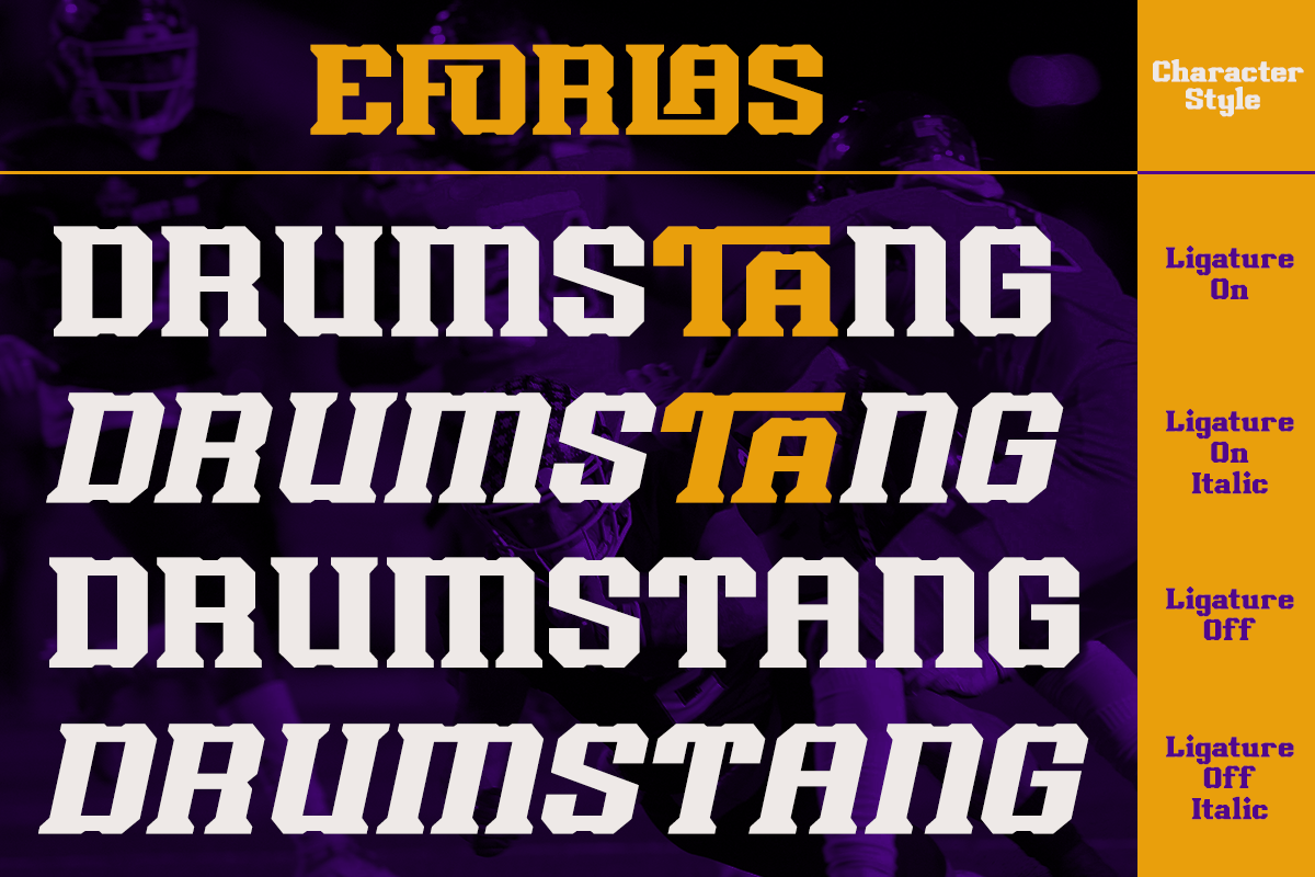 Eforlas - Ligature Sport Typeface, a Serif Font by RagamKata (Photo 4 of 10)