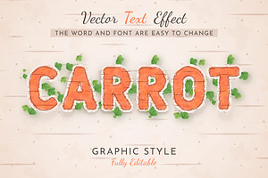 Sticker Carrot Editable Text Effect