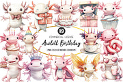 Cute Axolotl Birthday PNG, an Illustration by SinaCreation (Thumbnail 1 of 5)