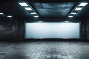 Blank billboard in subway, lightbox