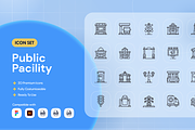 Public Pacility Icon Set, an Outline Icon by Nathaya Studio (Thumbnail 1 of 2)