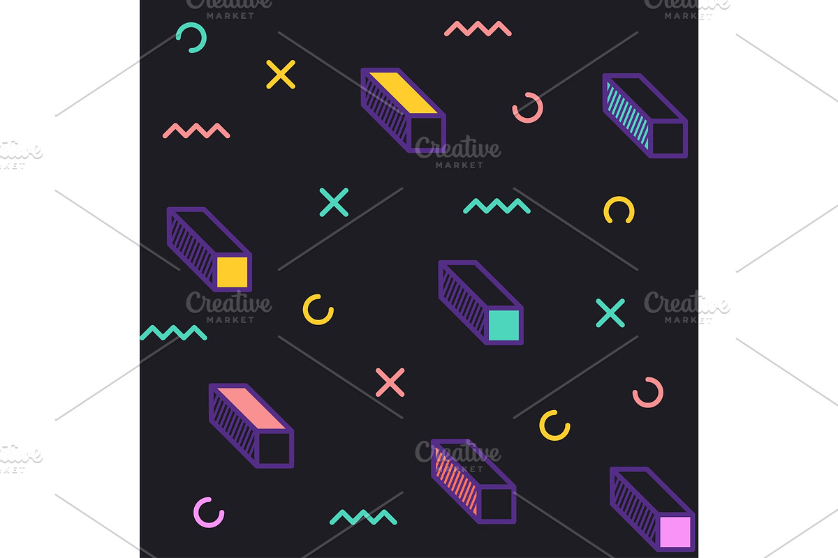Trendy geometric elements. Memphis, a Texture Illustration by Di Bronzino