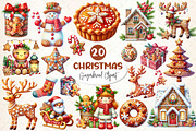Christmas Gingerbread Clipart Bundle, a Work Illustration by Dream Creation (Thumbnail 1 of 4)