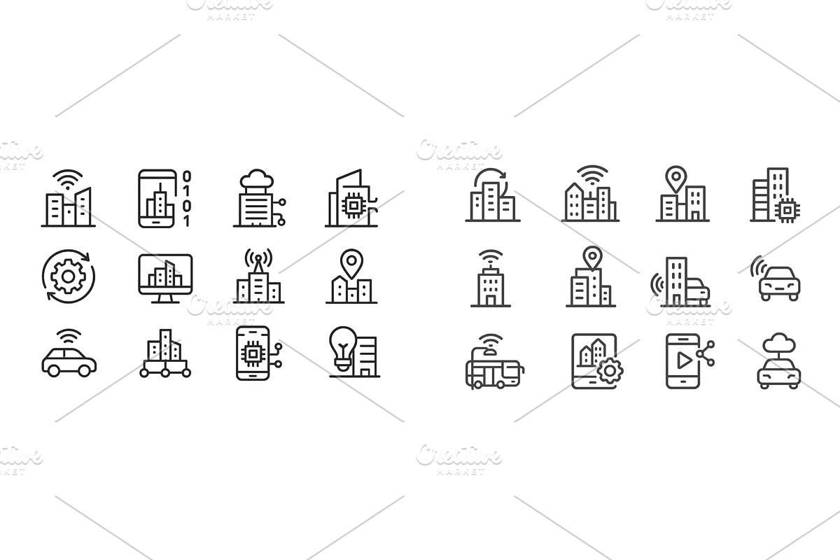 Modern city technology icons, a Technology Illustration by ZinetroN