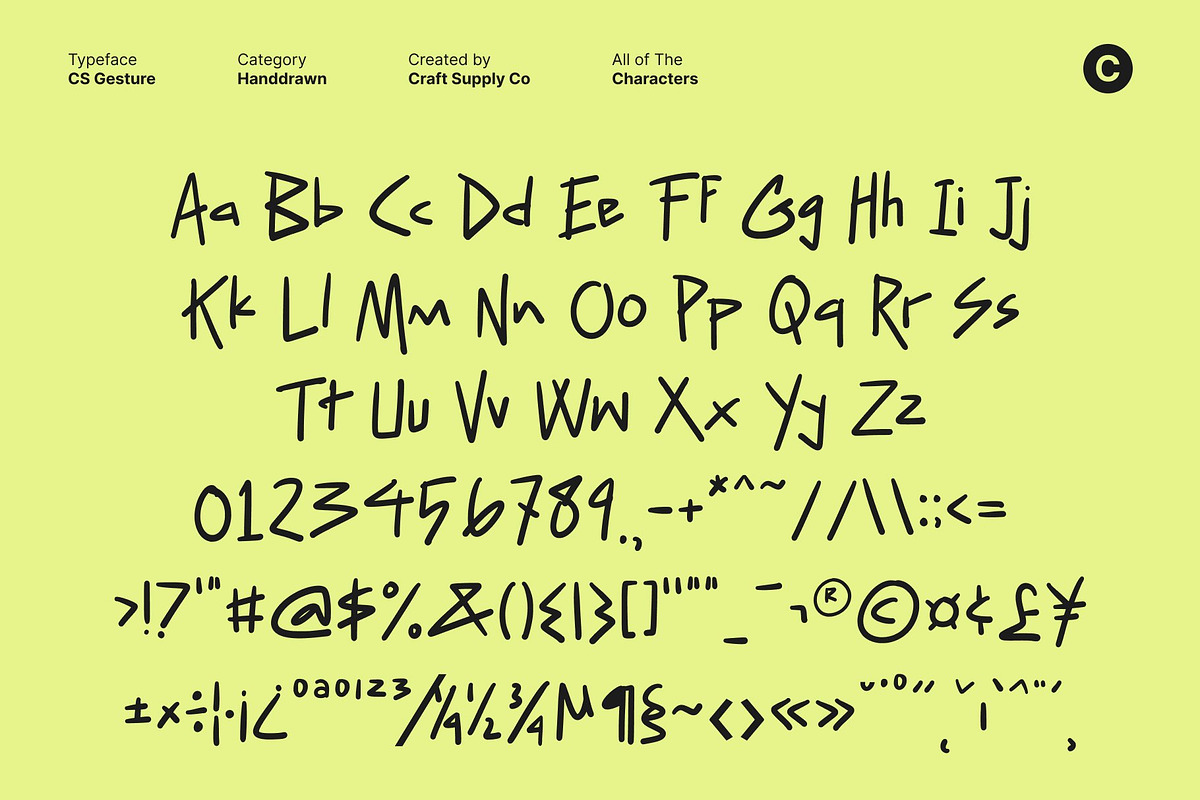 CS Gesture – Handwritten Font, a Handwritten Font by Craft Supply Co. (Photo 8 of 8)