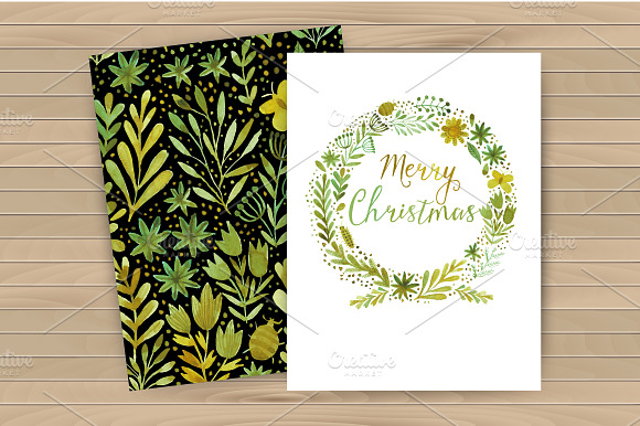 Watercolor floral elements preview 6