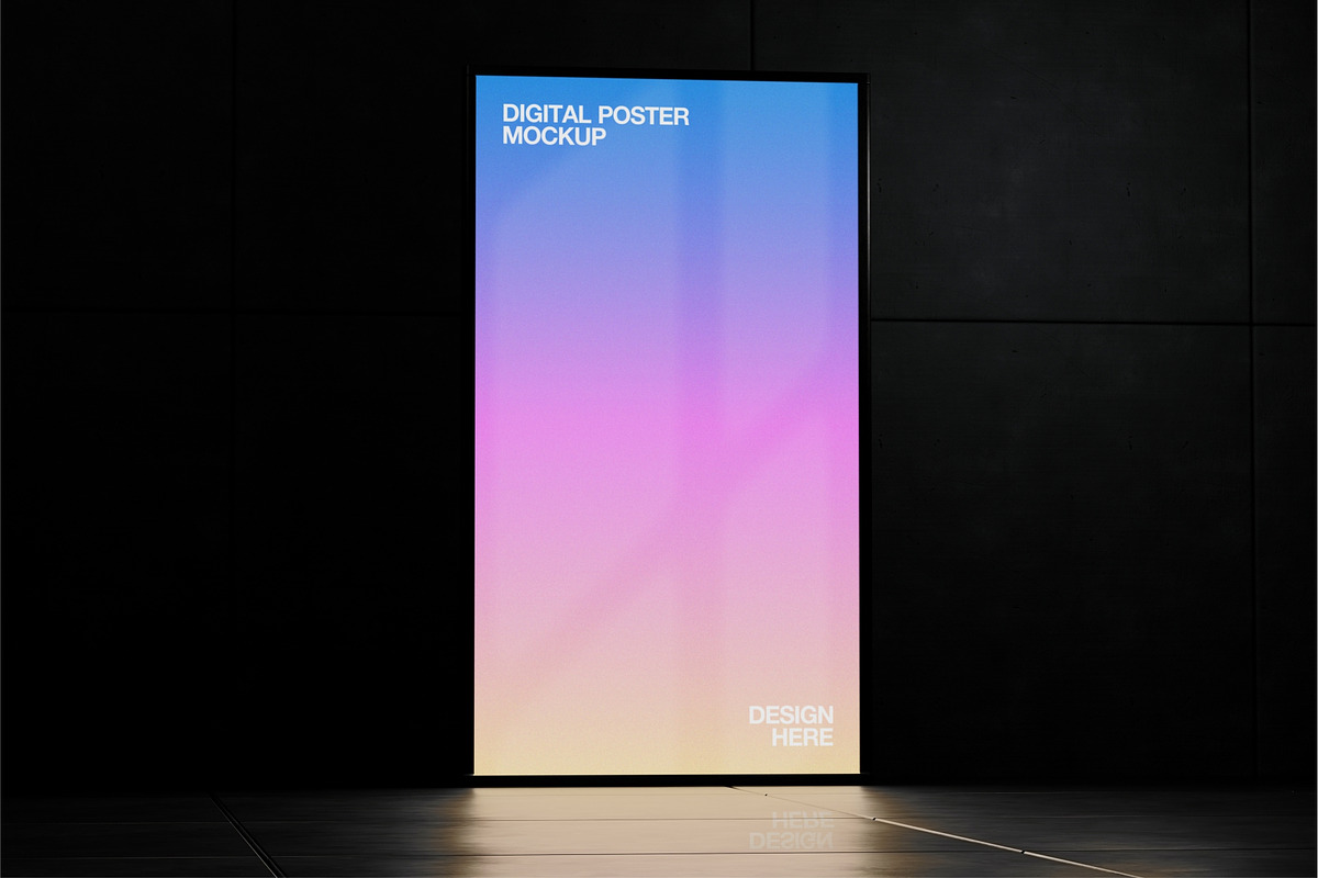 Digital Poster Mockup, an Advertising Mockup by baim_std (Photo 2 of 2)