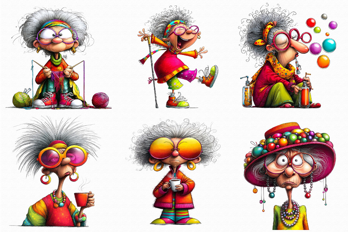 Quirky Grandma Clipart, an Illustration by Libby Wishes (Photo 4 of 7)