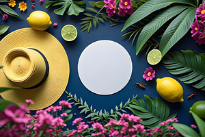 Summer Still Life with Straw Hat and, a Beauty & Fashion Photo by Stock Shape