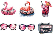 Black and Pink Summer Clipart, an Illustration by DreamArtGraphic (Thumbnail 4 of 4)