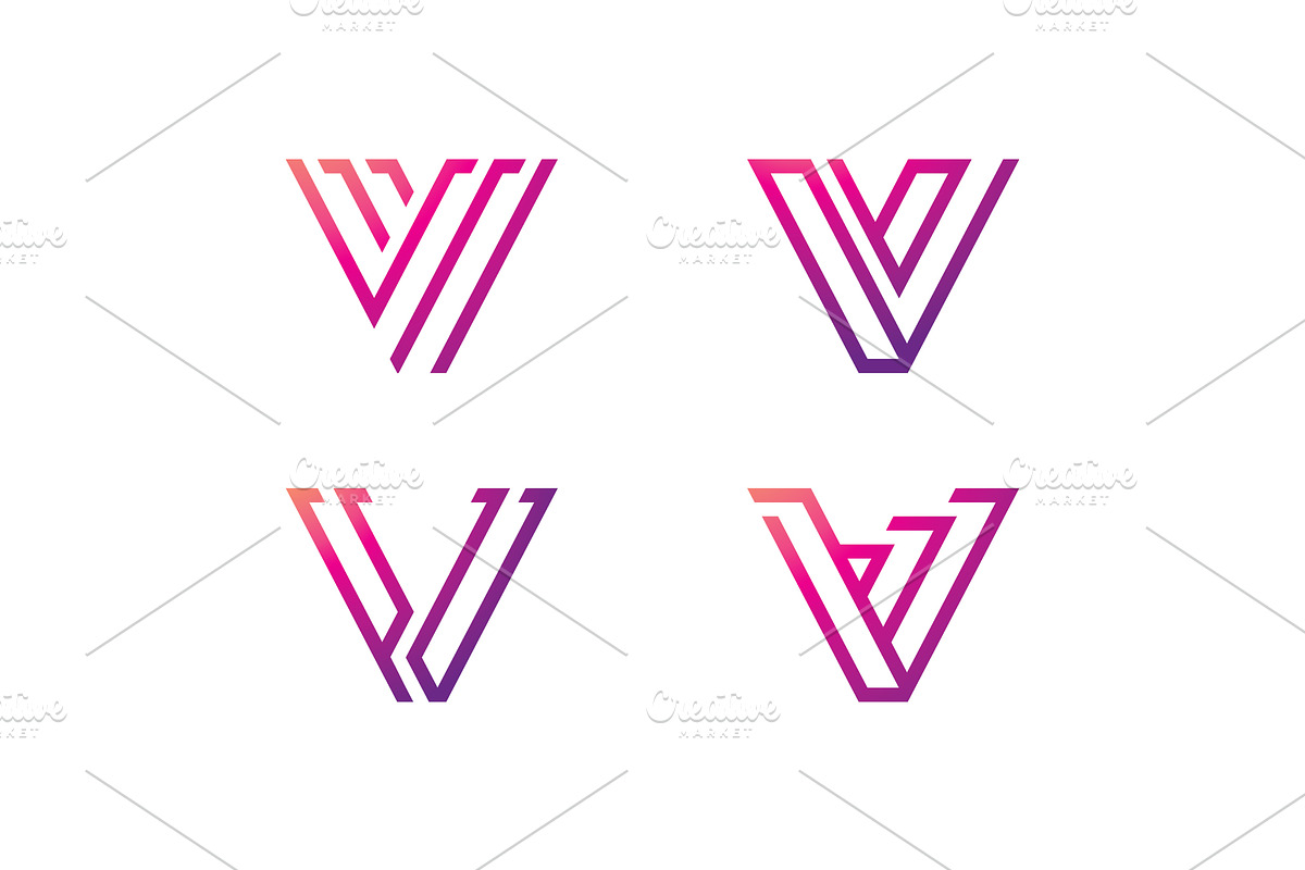 V Line Logo Design and template., a Branding & Logo Template by T.Vooka