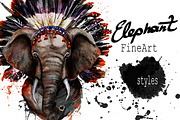 Set elephant fineart .4 styles, an Animal Illustration by art_mouse (Thumbnail 1 of 7)