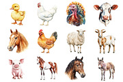 Watercolor Farm Animals, an Illustration by Design Market (Thumbnail 3 of 3)