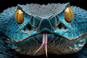 Blue Viper Snake Close-Up, an Animal Photo by Ales Munt