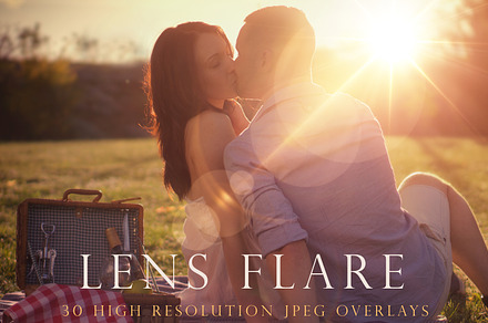 Lens flare photoshop overlays, an Object Graphic by Paper Farms