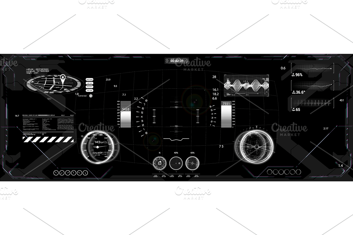 Display VR. HUD, a Technology Illustration by SergeyBitos