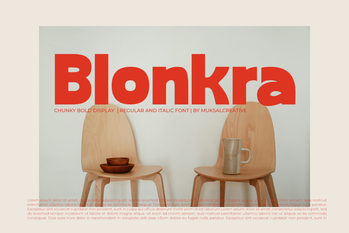 Blonkra – Chunky Bold Sans Font, a Sans Serif Font by Muksal Creative (Photo 6 of 10)