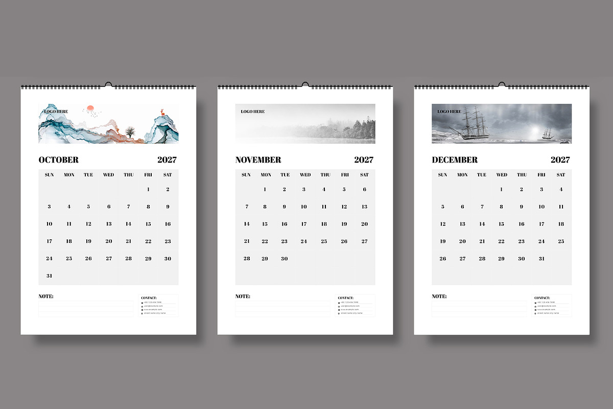 Calendar Template 2027, a Stationery Template by ContestDesign (Photo 5 of 5)