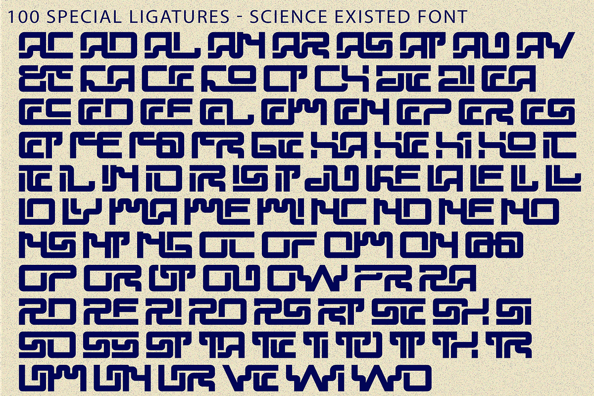 Science Existed - Futuristic Font, a Sans Serif Font by 177Studio (Photo 8 of 8)