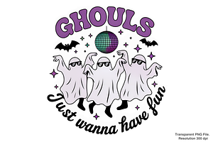 Ghouls Just Wanna Have Fun PNG, a Graphic by Clipart Bloom