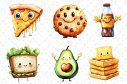 Watercolor Food Character Clipart, an Illustration by Dream Creation (Thumbnail 3 of 6)