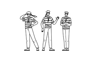 ship sailor man vector, a Person Illustration by pikepicture