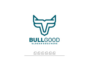 Logo Bull GOOD Line Art Style, a Branding & Logo Template by ARIF22GANTENG