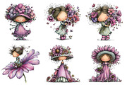 Watercolor Flower Girl Clipart, an Illustration by Design Market (Thumbnail 4 of 5)