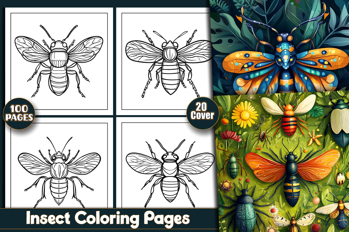 Insect Coloring Pages, an Animal Illustration by protabsorkar11 (Photo 1 of 5)