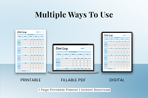 Diet Planner, Food Log, Diet Tracker