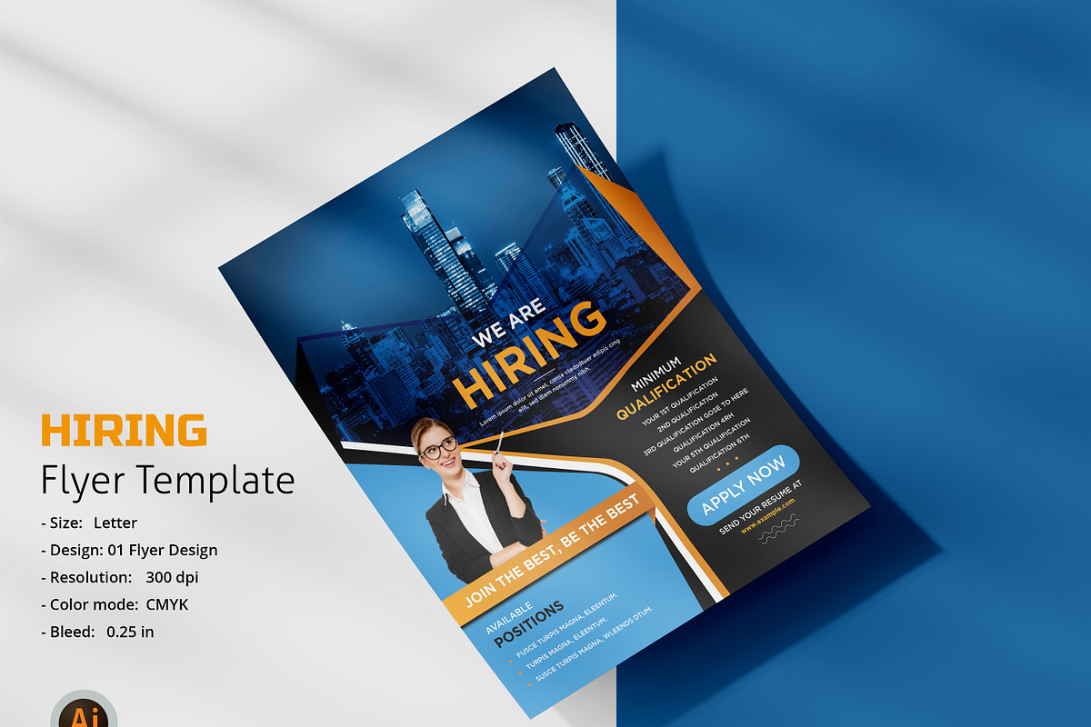 Hiring Flyer Template, a Flyer Template by crazyOWL (Photo 1 of 4)