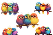 Colorful Birds On Branch Clipart, an Animal Illustration by Design Scotch (Thumbnail 3 of 7)