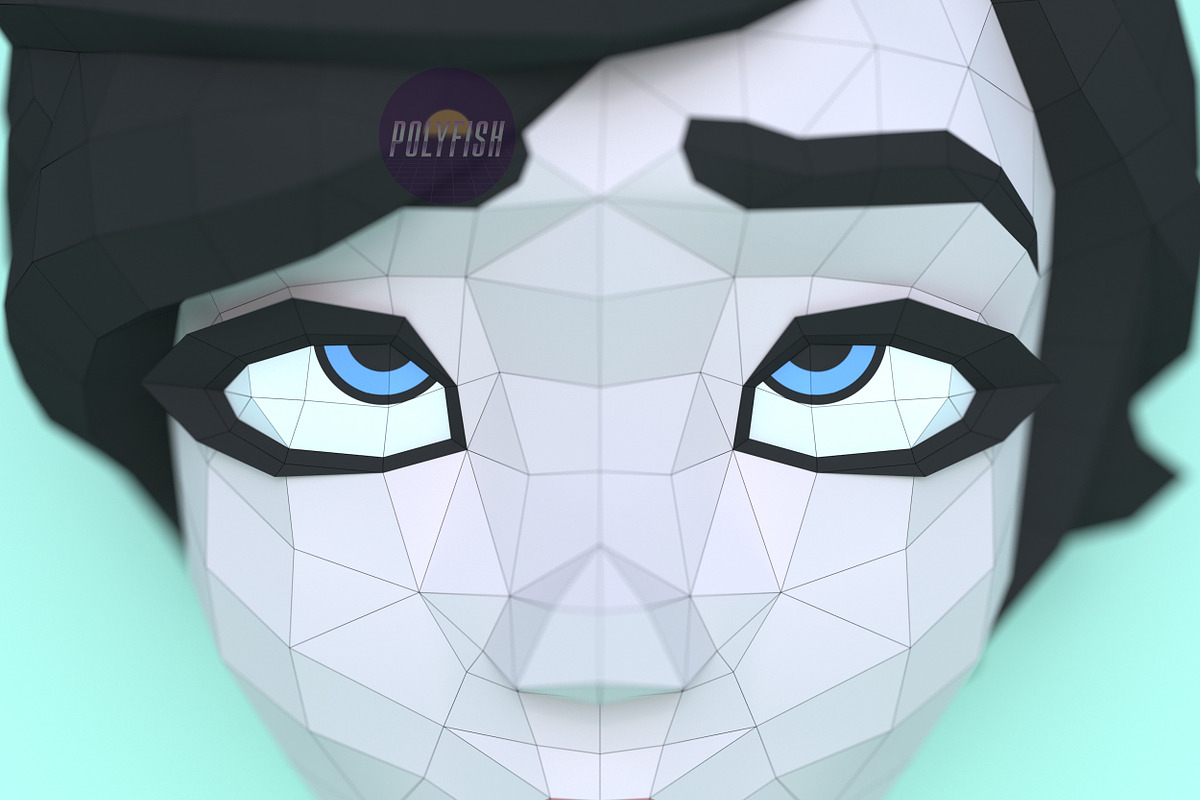 Ahegao Face 3D model template, a Graphic by PolyFish (Photo 3 of 5)