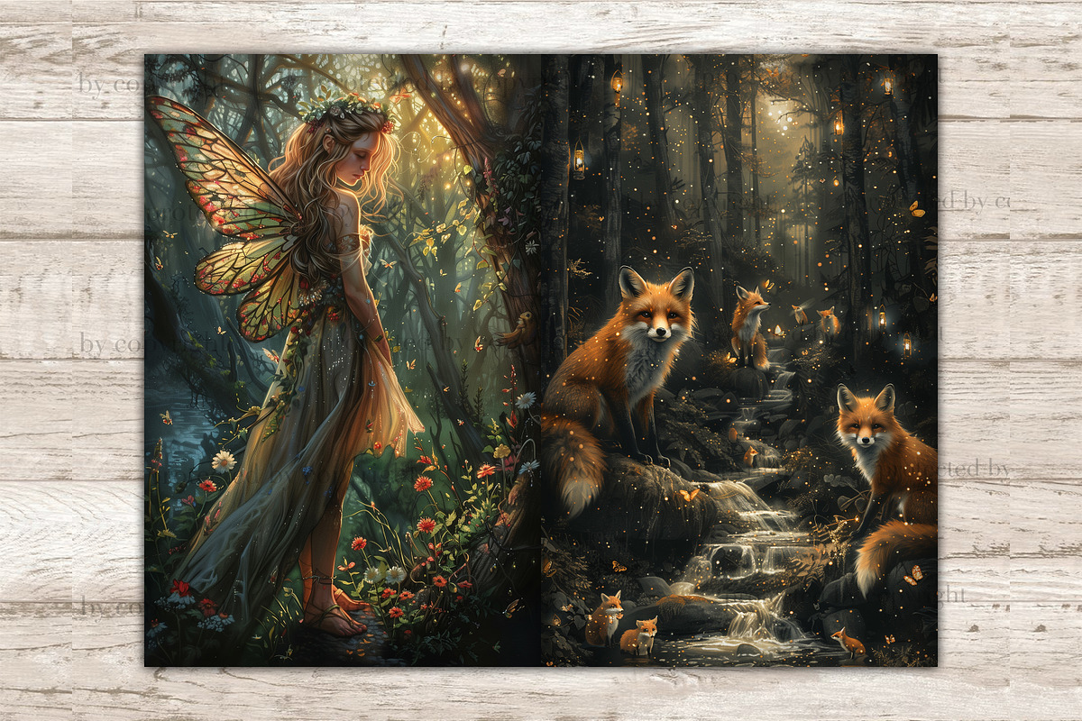 Fairy Forest Junk Journal Page, a Person Illustration by GlamArtZhanna (Photo 5 of 10)