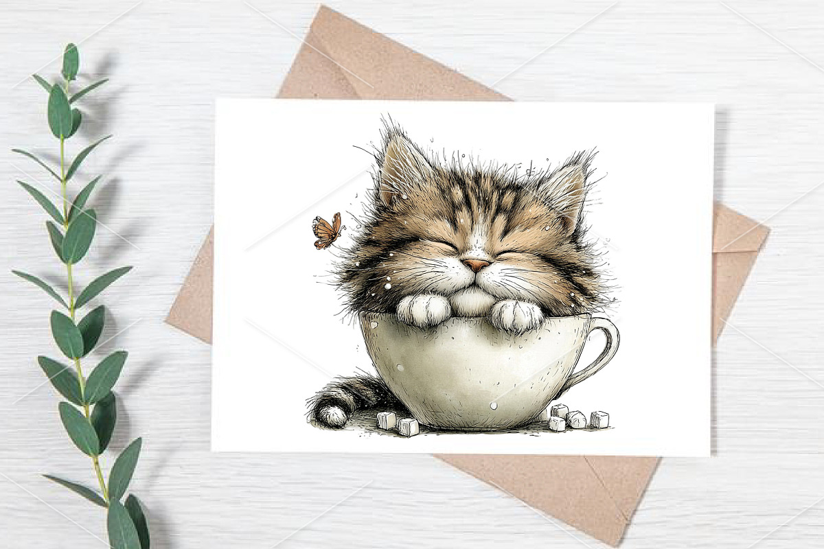 Whimsical Cat Clipart Bundle, an Illustration by Canvas Craft (Photo 7 of 7)