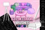Procreate Interior Home brushes, a Brush Add-On by Revabrush (Thumbnail 1 of 8)
