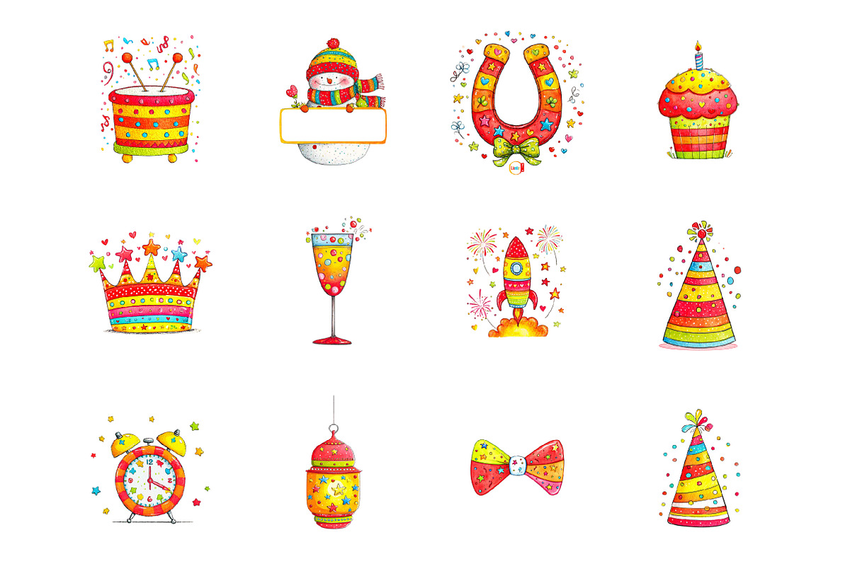 New Year Clipart, an Illustration by Design Market (Photo 3 of 3)