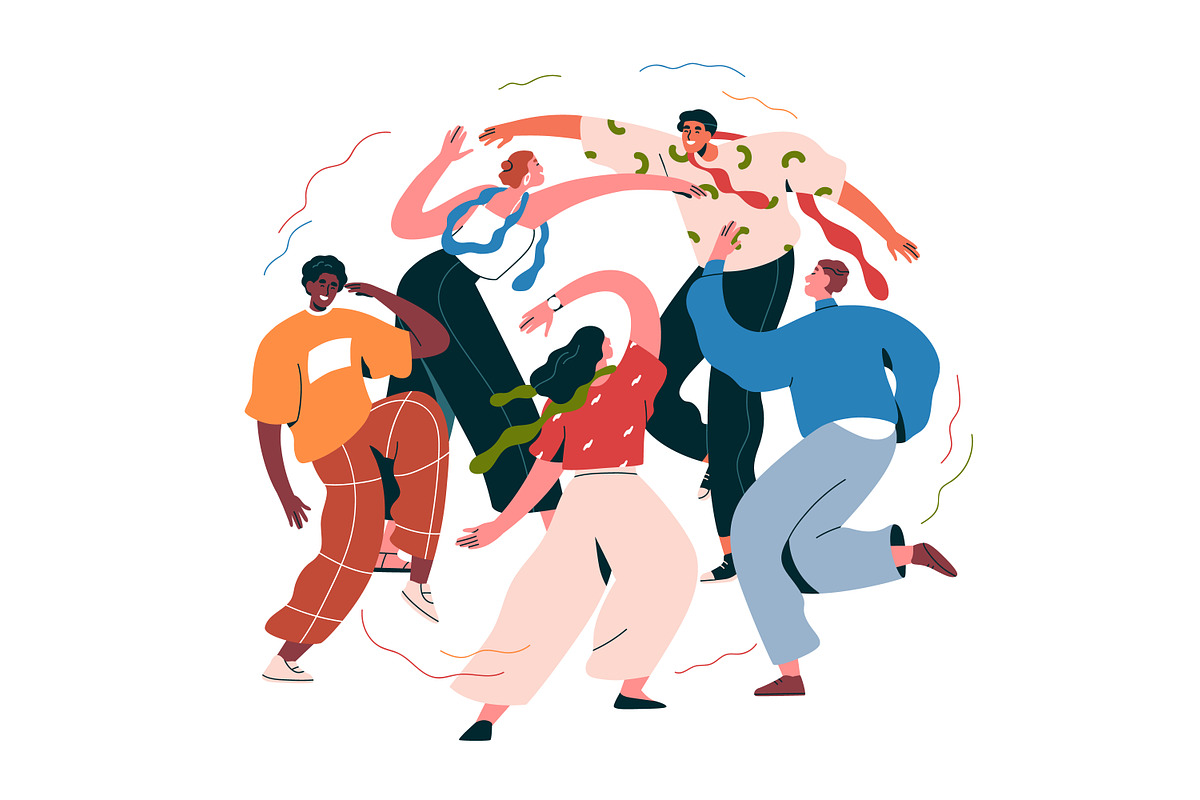 Happy people dancing at party set, a Person Illustration by Good Studio (Photo 11 of 14)