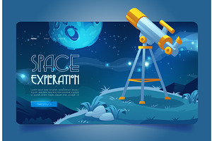 Space Exploration Banner With