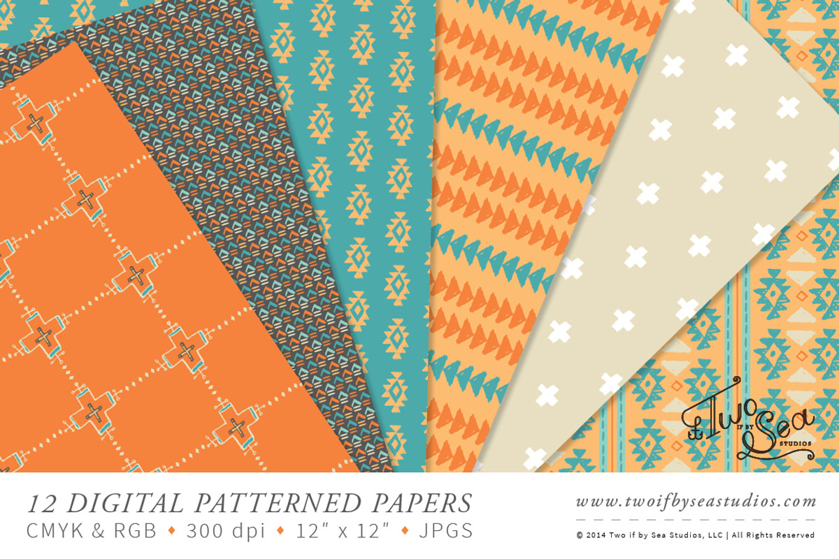 Navajo Inspired - 12 Digital Papers preview 4
